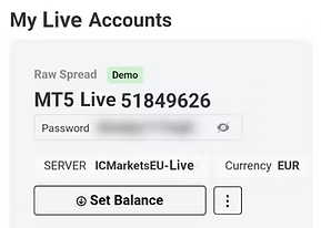 Trading-Zugangsdaten Beispiel